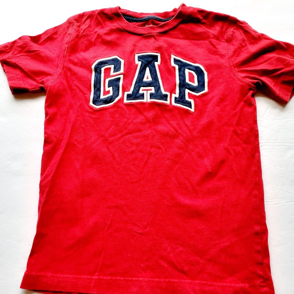 Gap Boys T-Shirt Red Short Sleeve Logo Medium 8